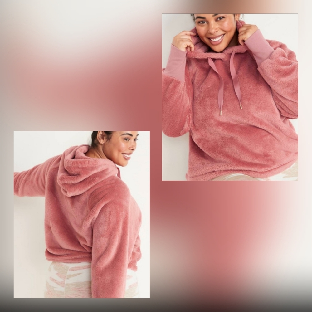 Comfy Plush Pink Hoodie Old Navy Size Large